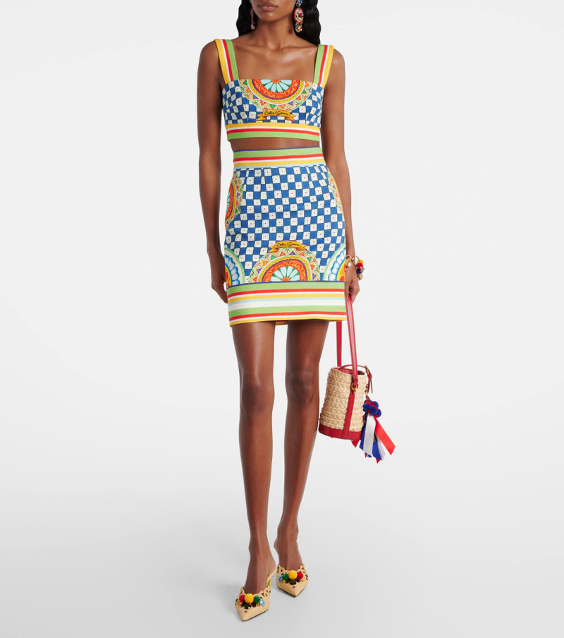 Dolce & Gabbana Pointy 60 embellished raffia mules outlook