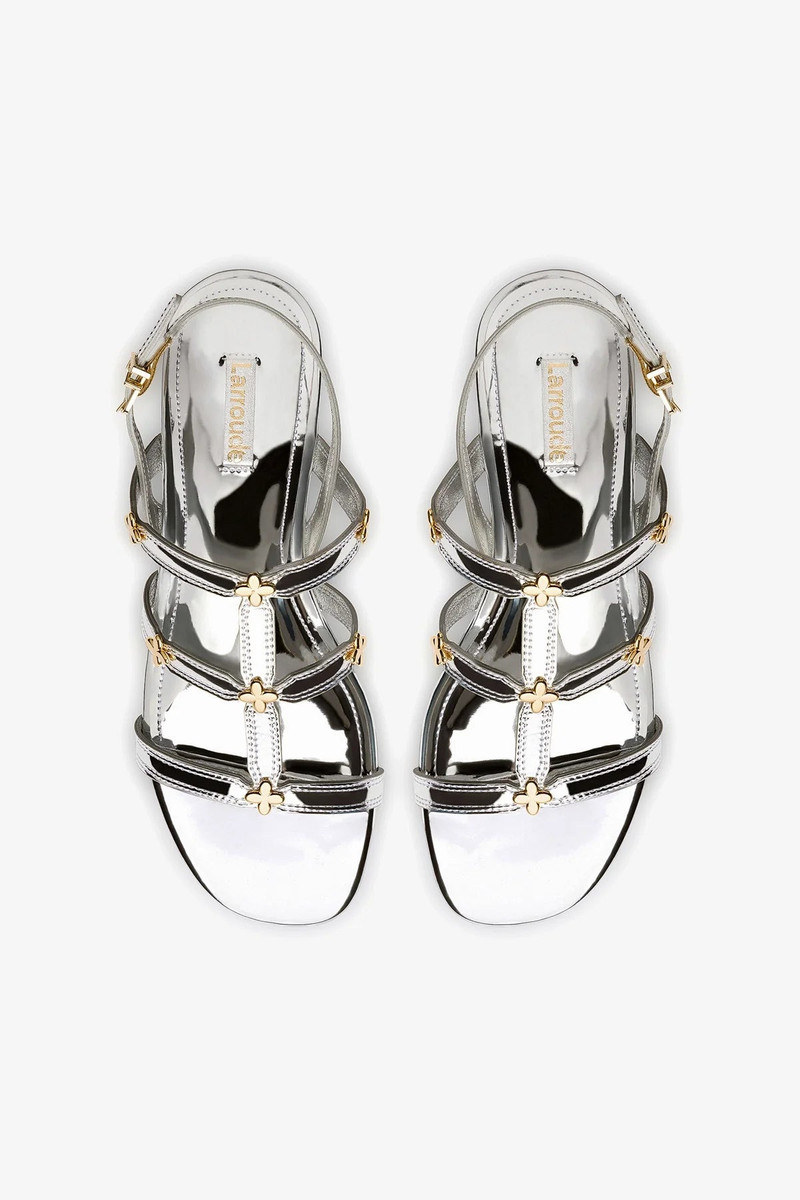 Harmony Flat Sandal In Silver Specchio 7