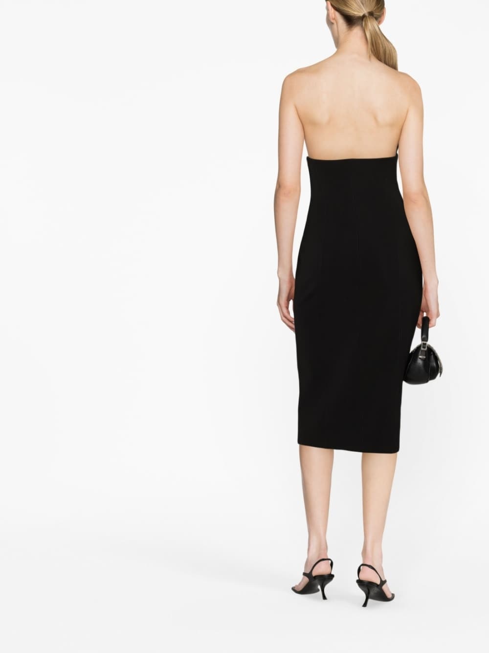 strapless midi dress - 4