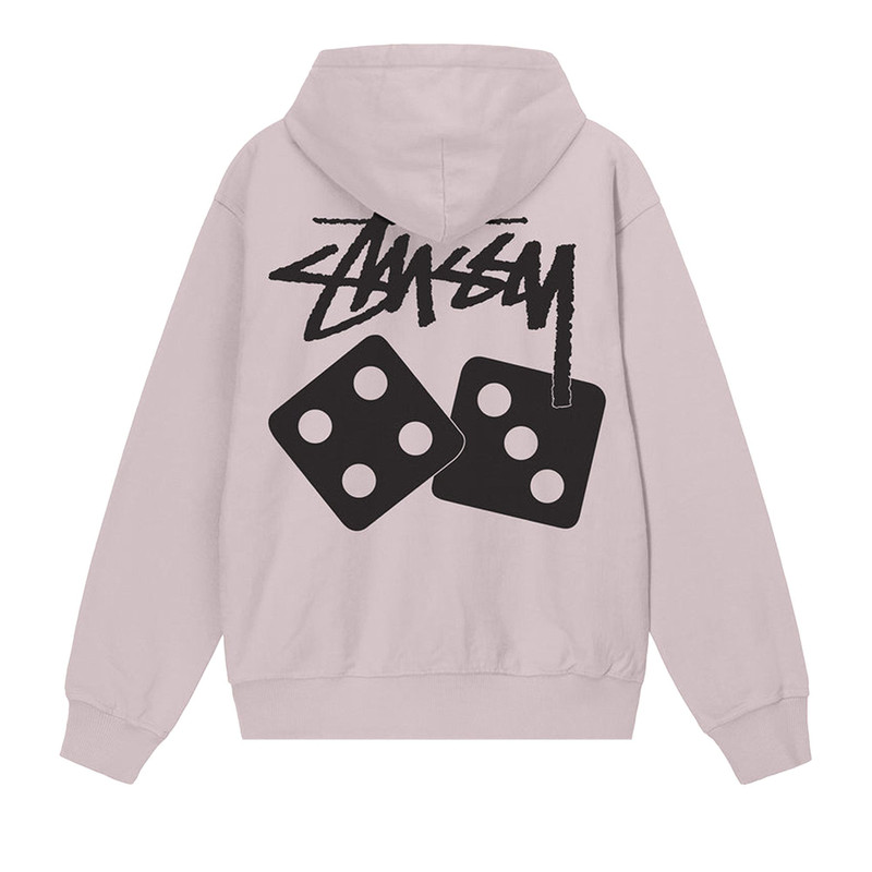 Stüssy Stussy Dice Pigment Dyed Hoodie 'Blush' outlook