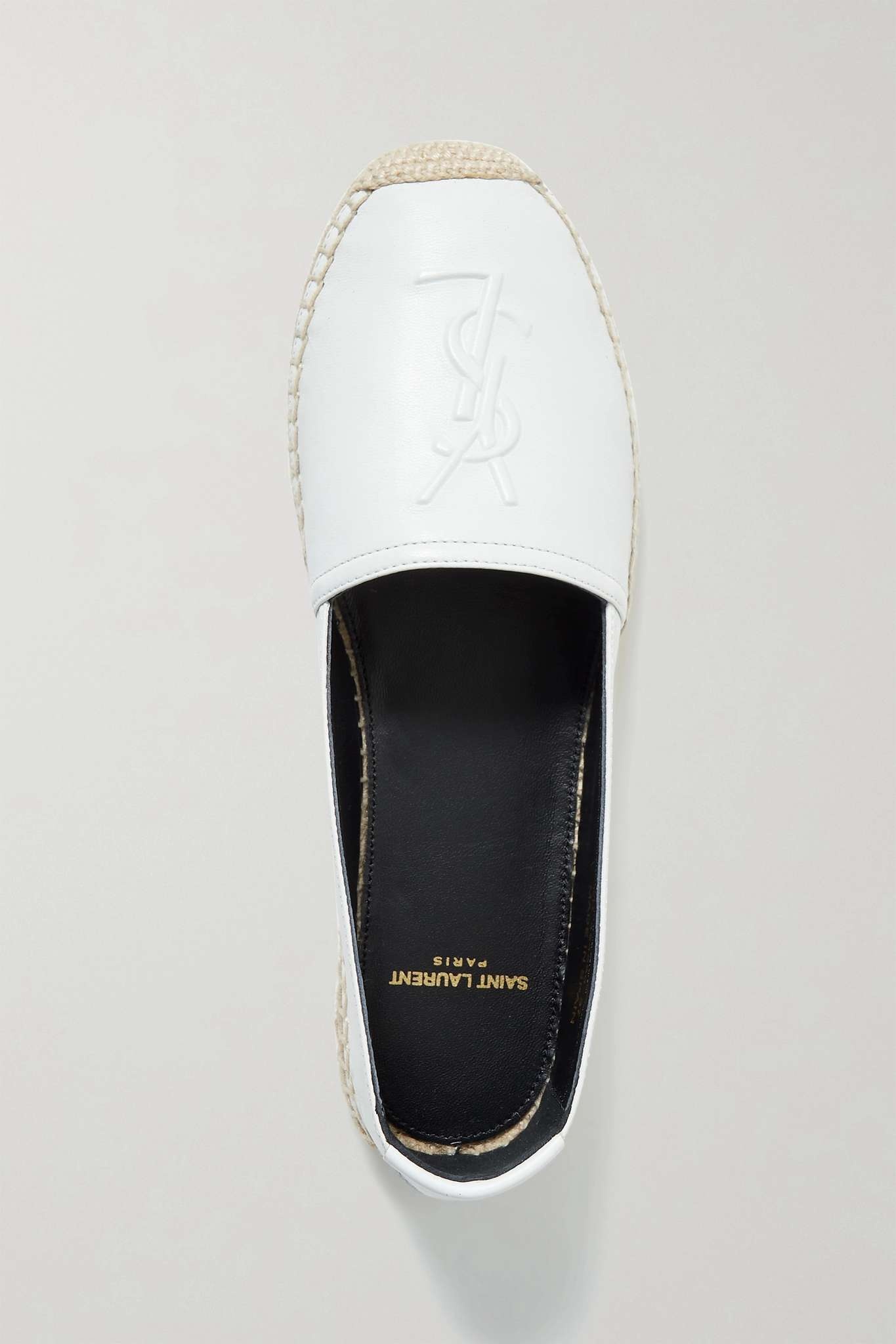 Logo-embossed leather espadrilles - 5