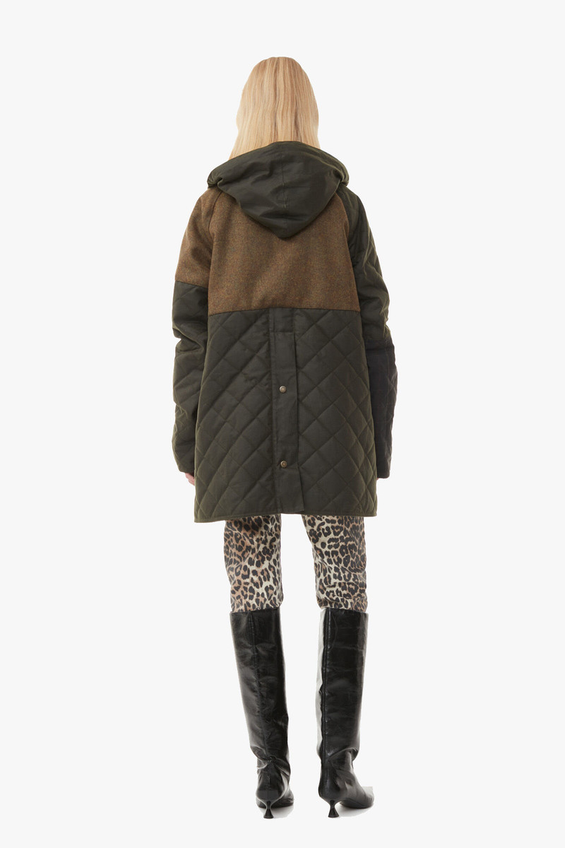 GANNI X BARBOUR SHORT BURGHLEY QUILTED WAX JACKET 4