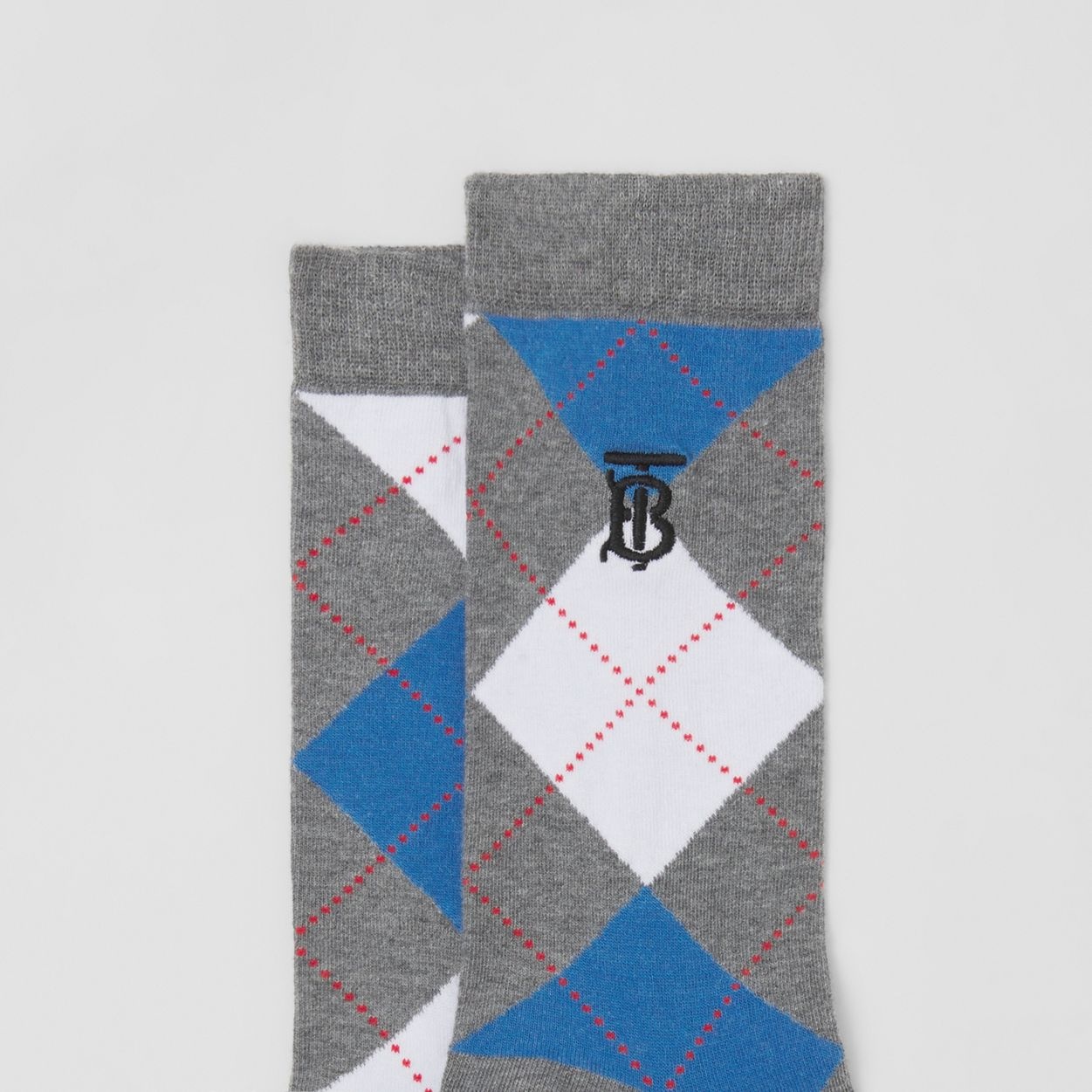 Argyle Intarsia Cotton Cashmere Blend Socks - 2