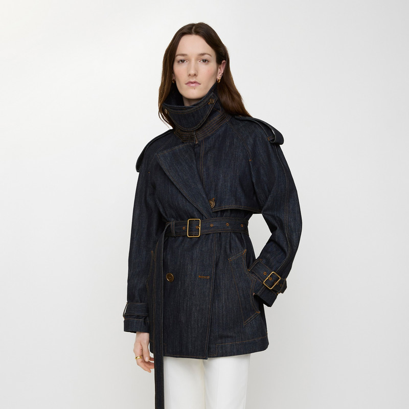 Burberry Short Denim Fitzrovia Trench Coat outlook