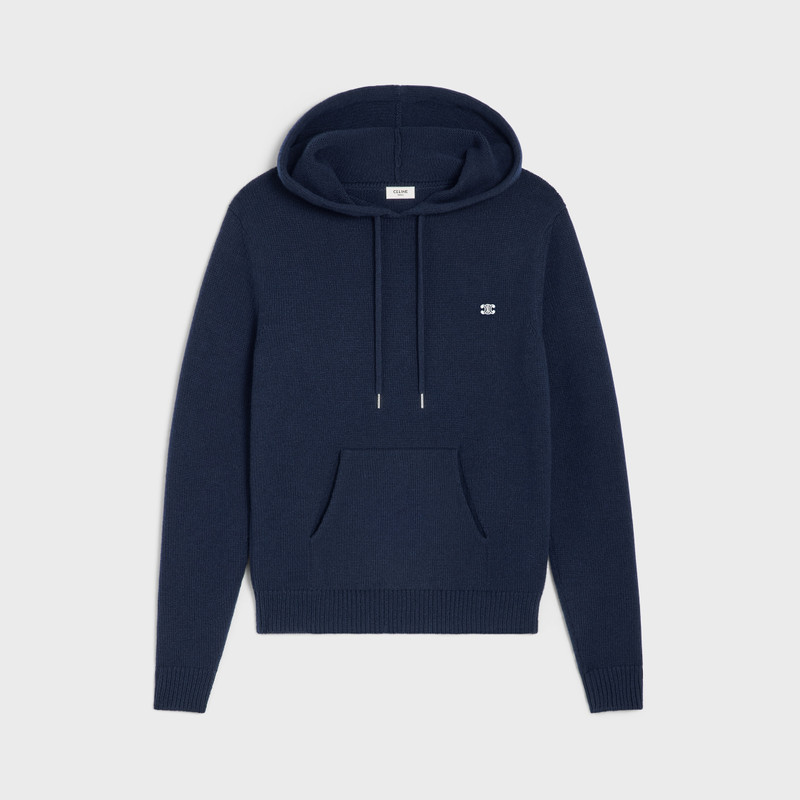 triomphe hooded sweater in cashmere wool 1
