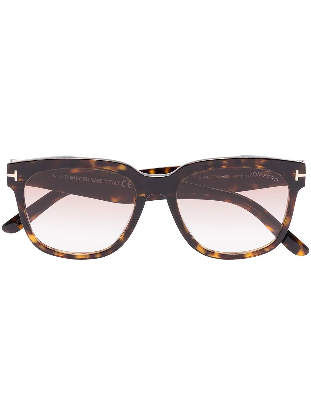 tortoiseshell-effect square-frame sunglasses - 1