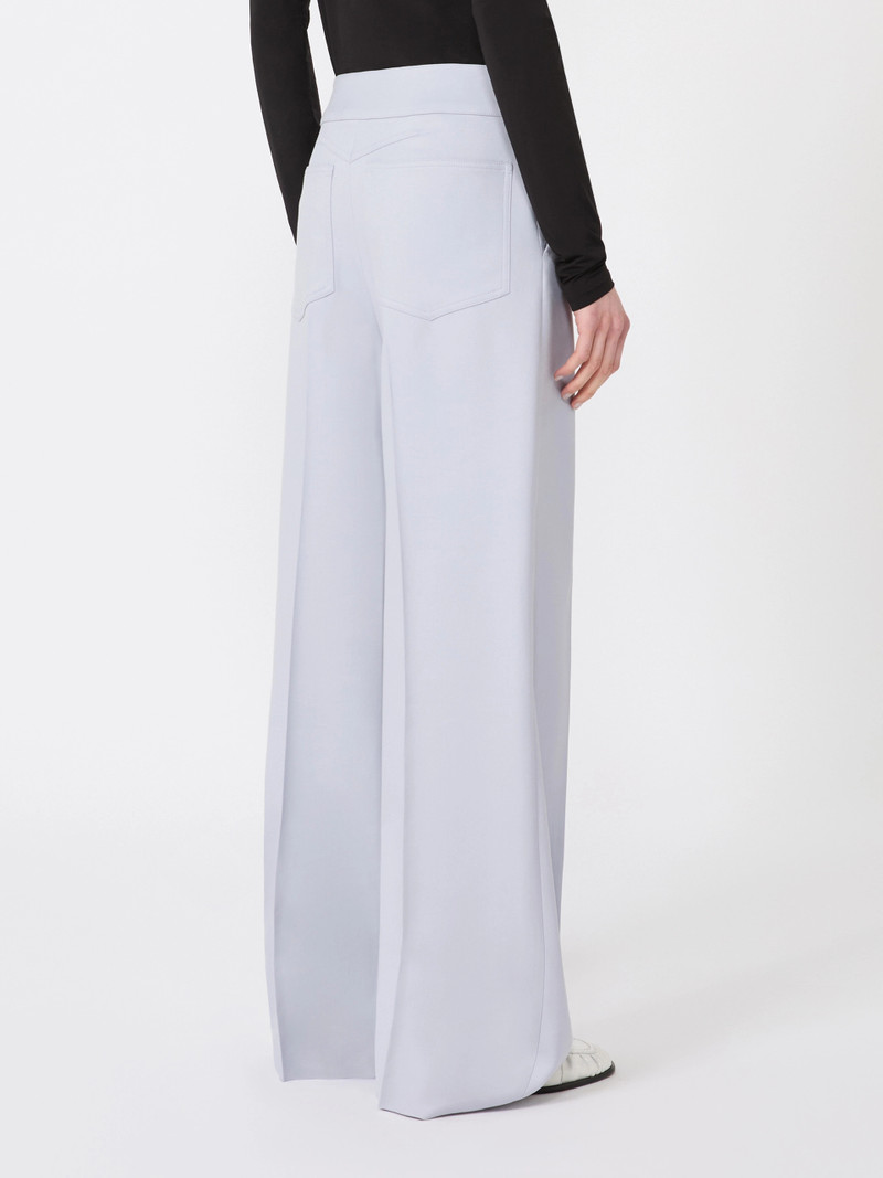SALITA Viscose-blend gabardine yoke-detail trousers - MEDIUM GREY 4