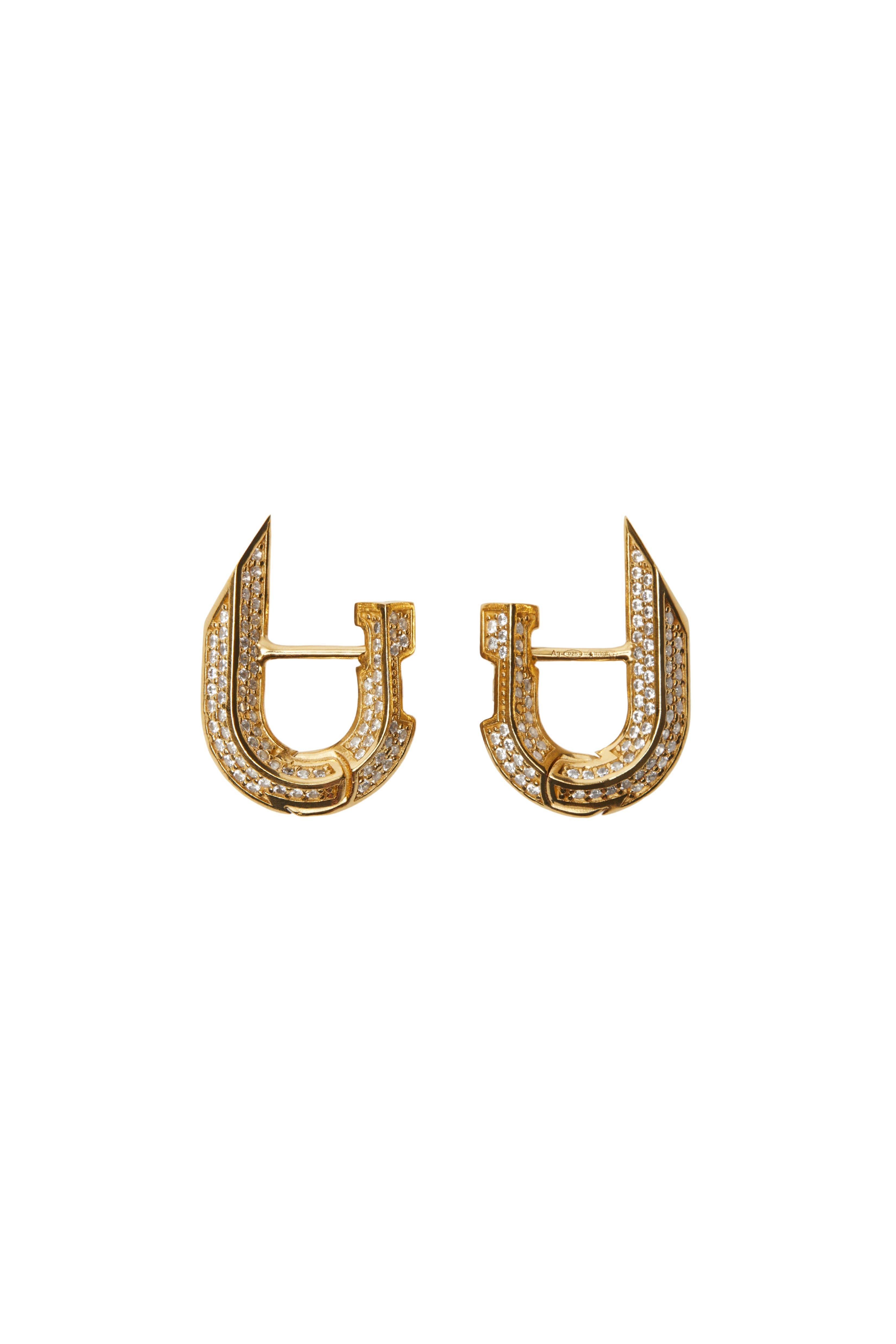 burberry Hollow Spike Pavé Earrings in Gold/clear at Nordstrom - 2