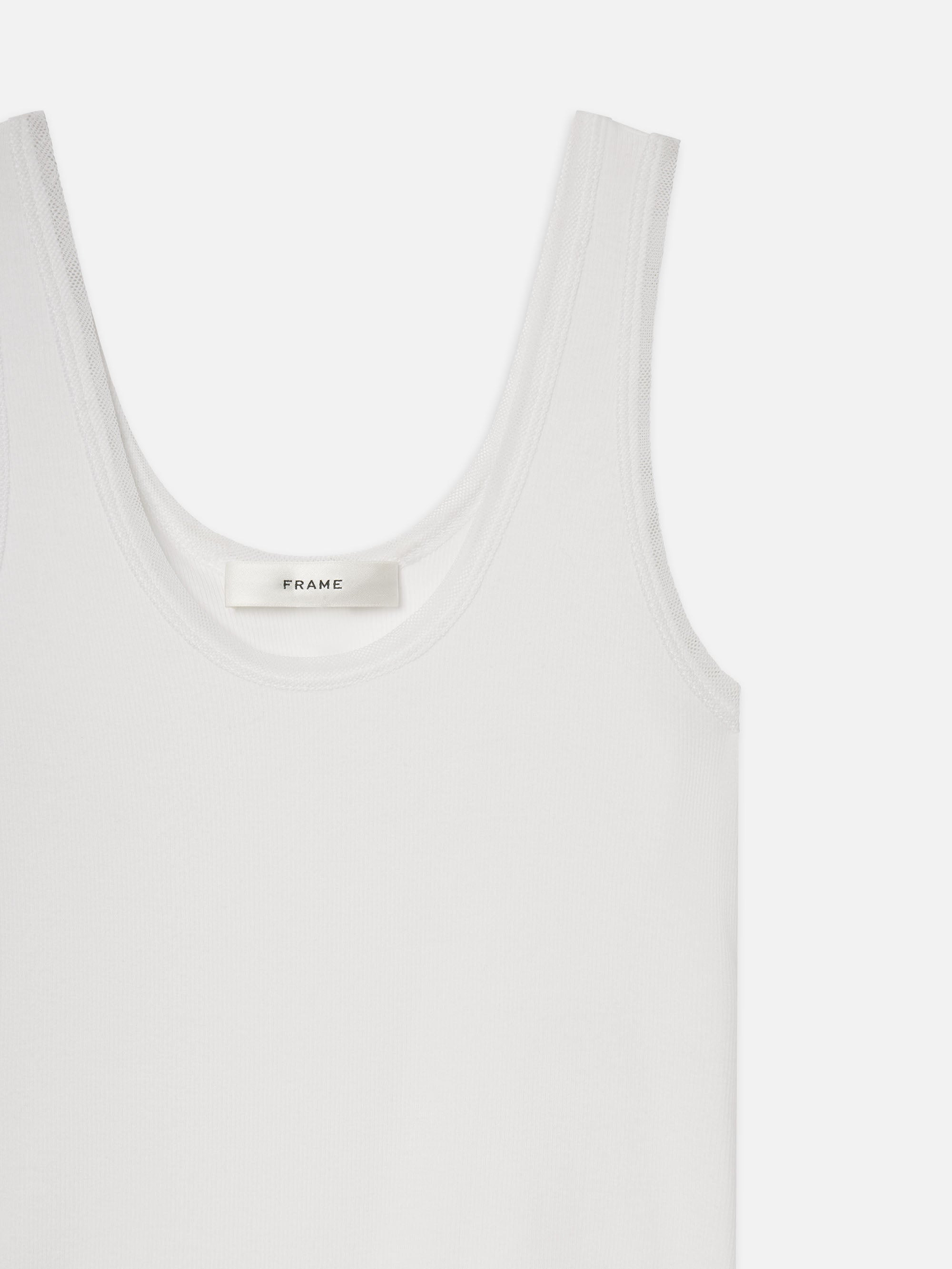 The Mesh Trim Tank in White - 7