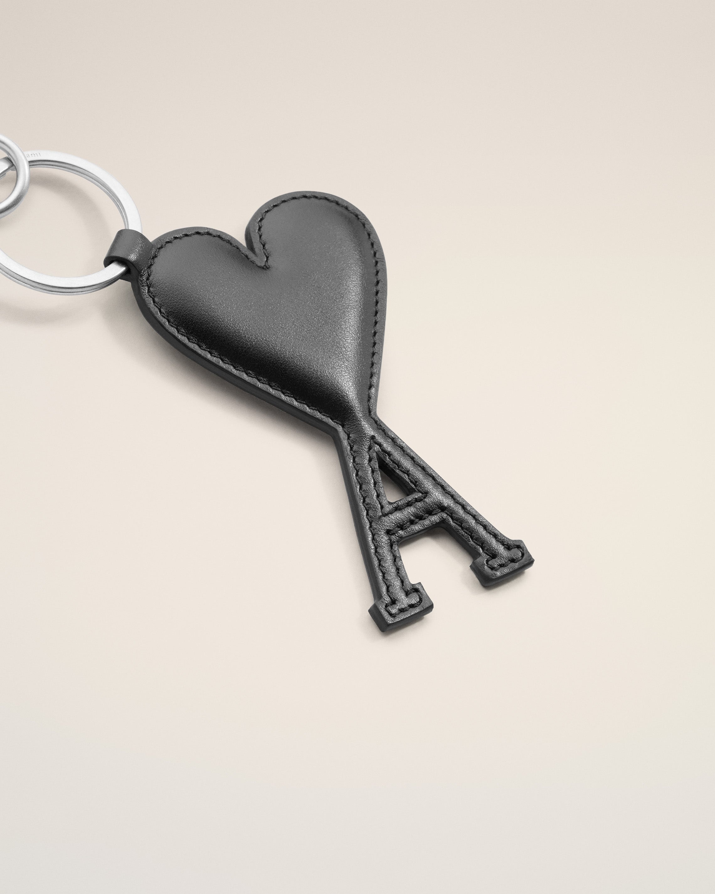 BLACK LEATHER AMI DE COEUR KEYRING - 2
