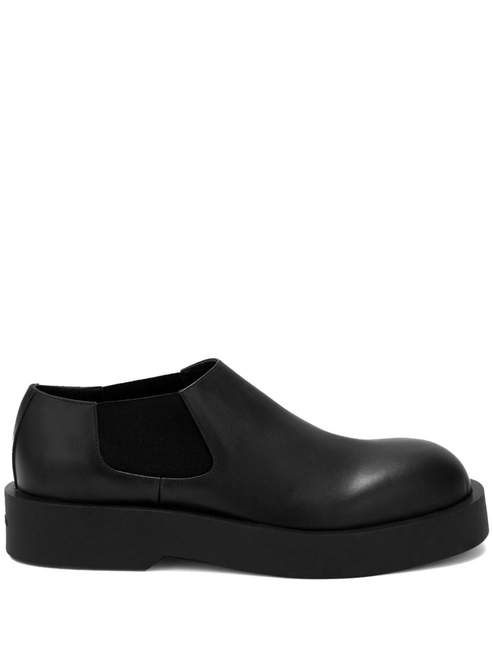 round-toe leather loafers - 1