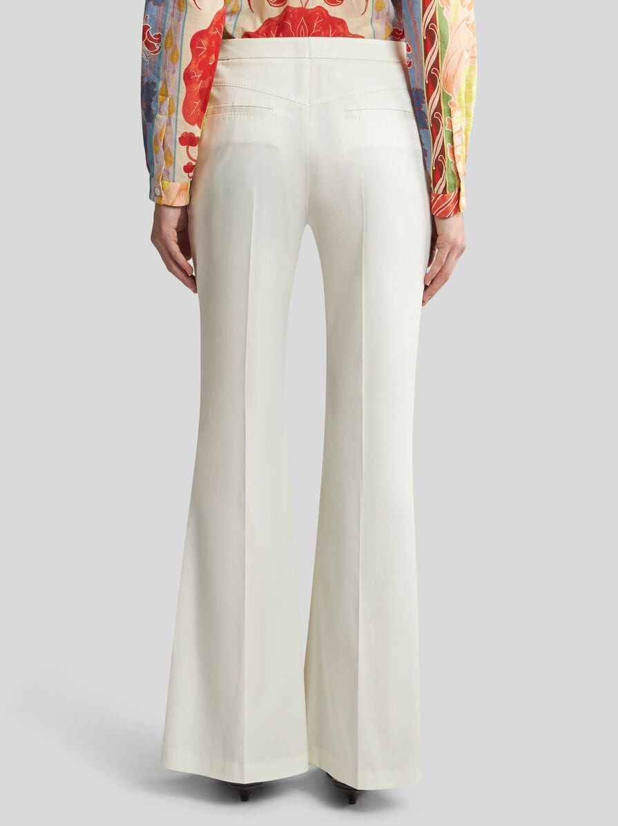 FLARED STRETCH COTTON TROUSERS - 5