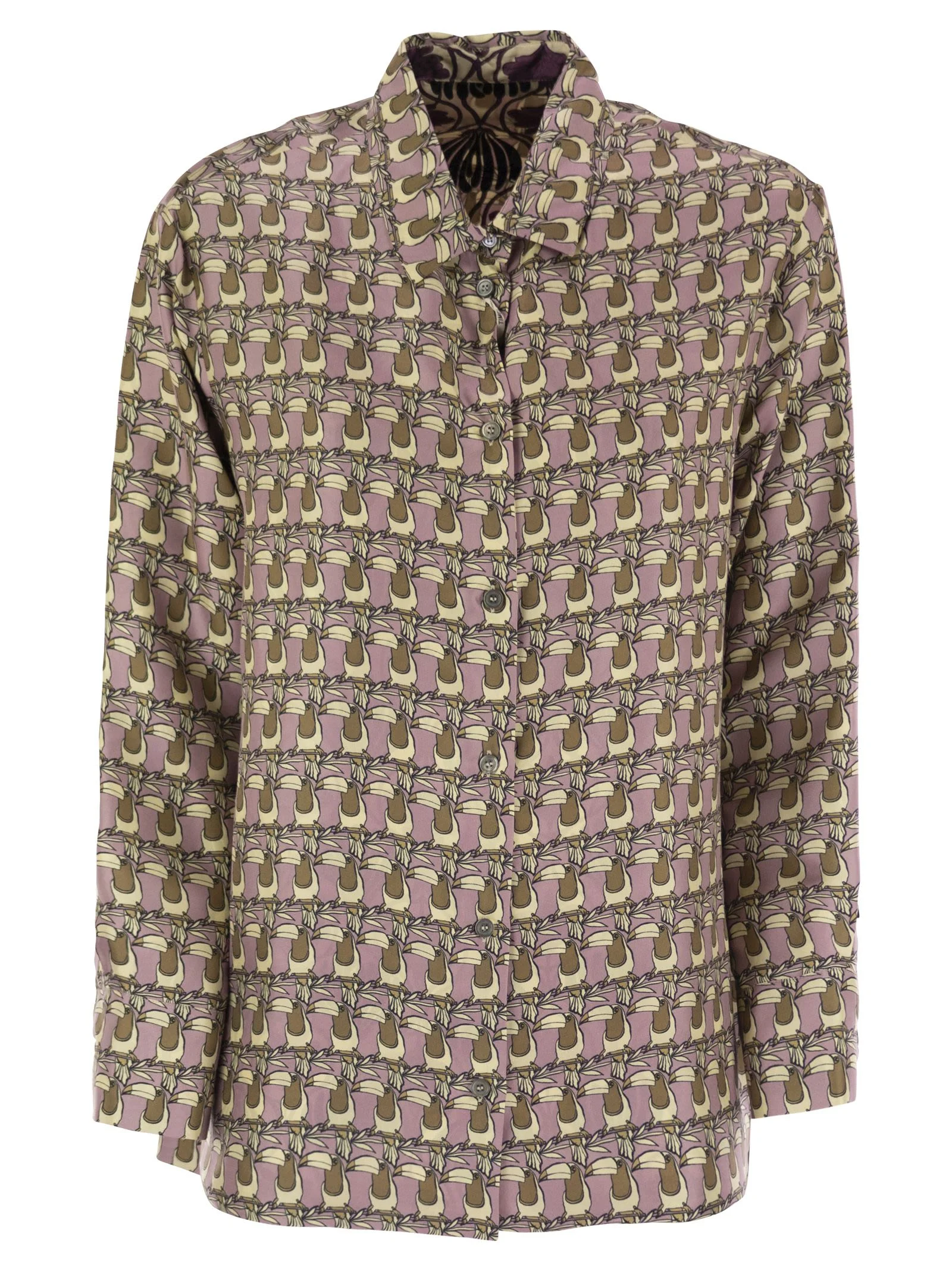 S Maxmara Women Times - Reversible Printed Silk Shirt - 1