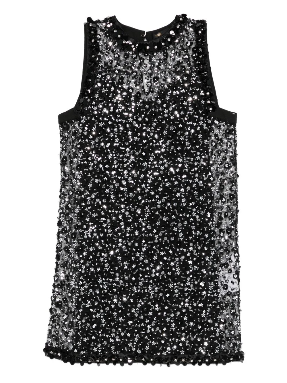 beaded-sleeveless mini dress - 1