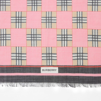 Burberry Chequer Print Wool Silk Scarf outlook