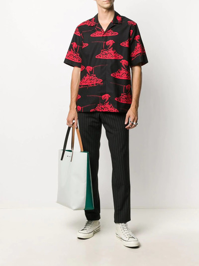 Paul Smith spaghetti print cuban collar shirt outlook