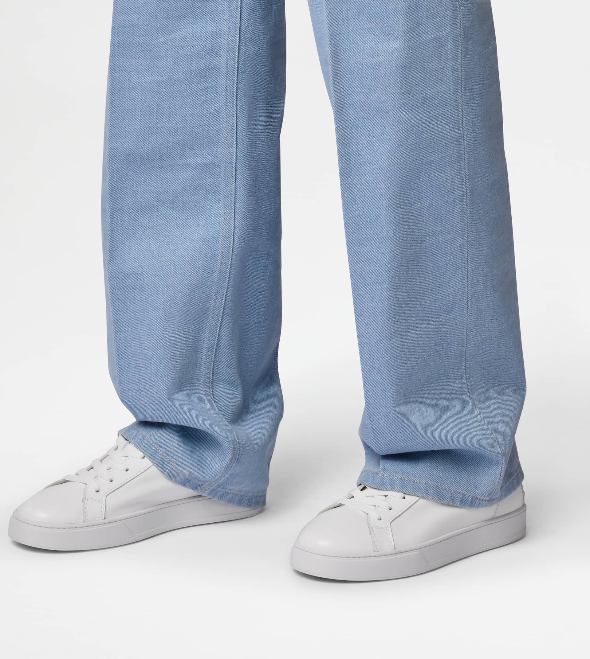 SNEAKERS IN LEATHER - WHITE - 7