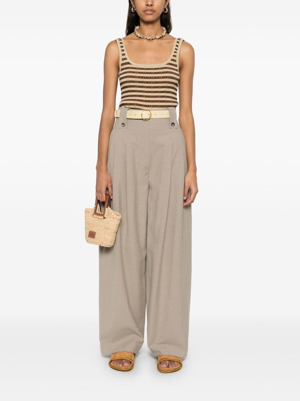 pleated wide-leg trousers - 2