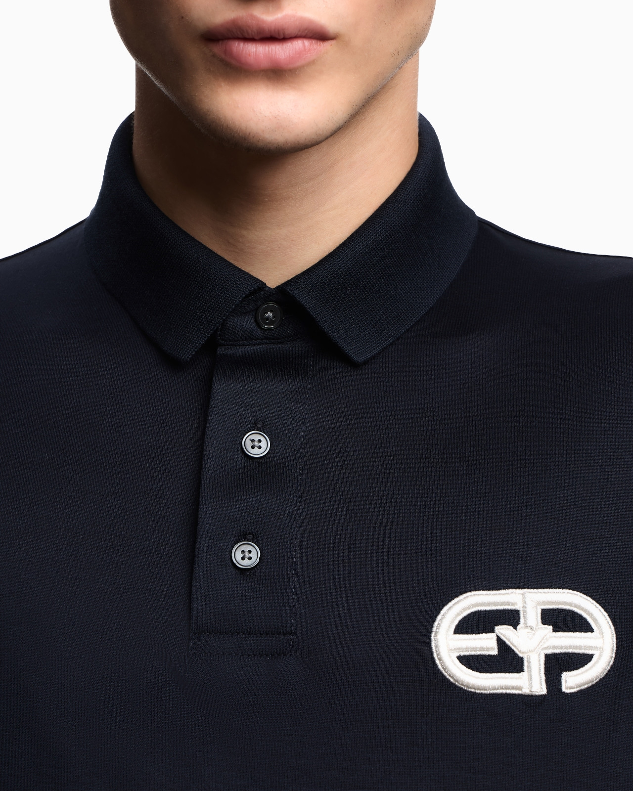 Lyocell-blend jersey polo shirt with ASV logo raised embroidery - 5