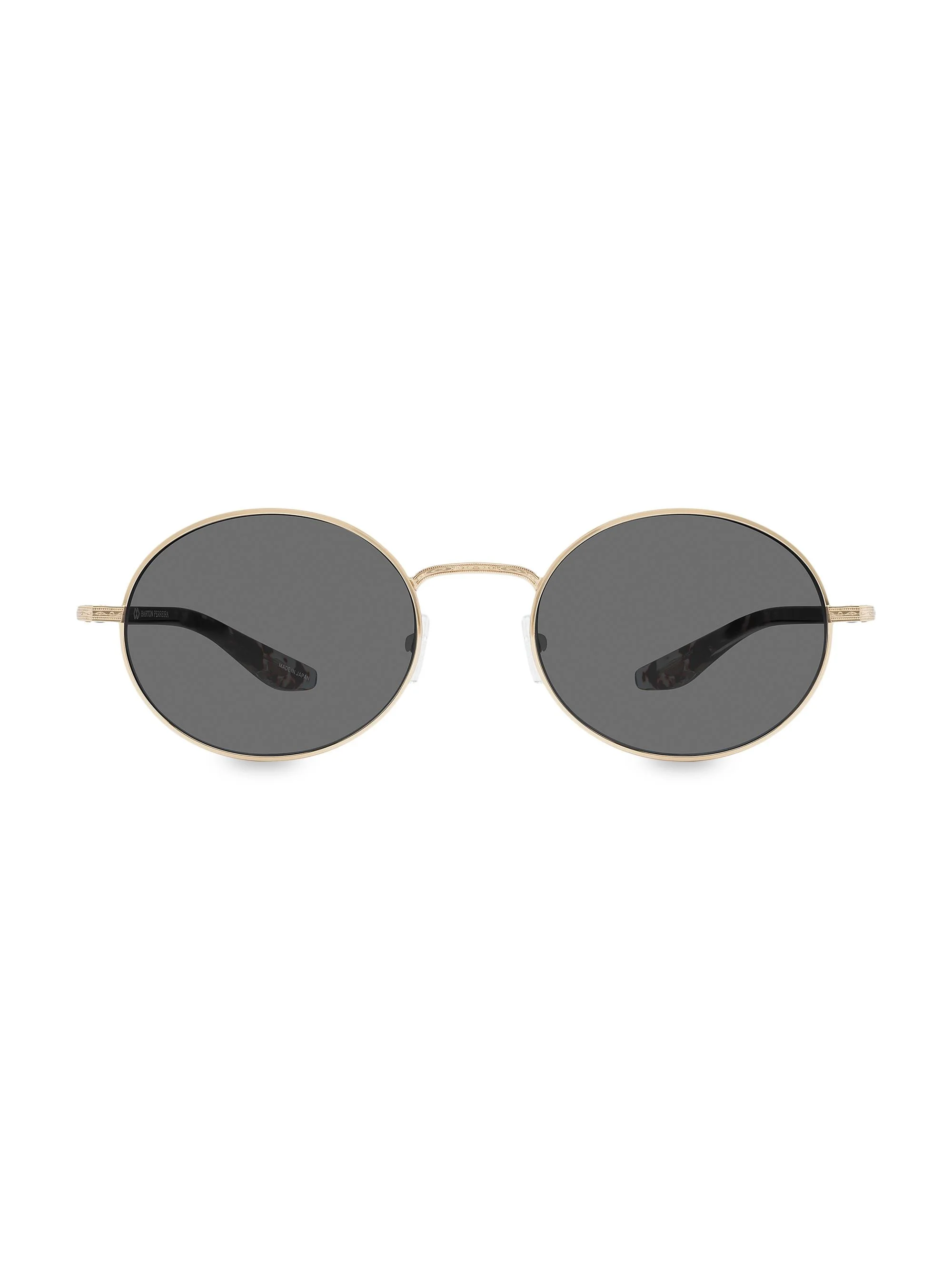 Women's Anamcara 52MM Round Acetate Sunglasses - Gold Black Smoke - 1