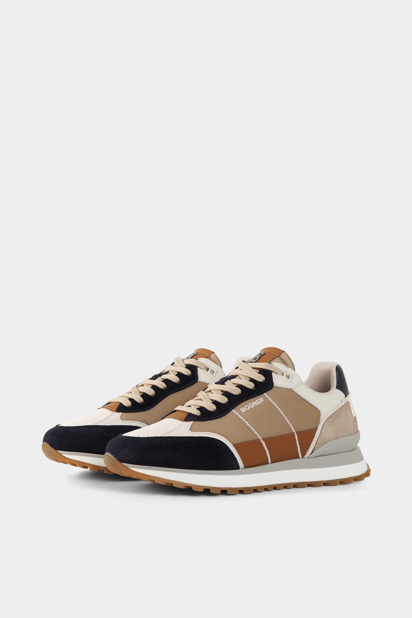 Sneaker Newport in Cognac/beige/navy blue - 4