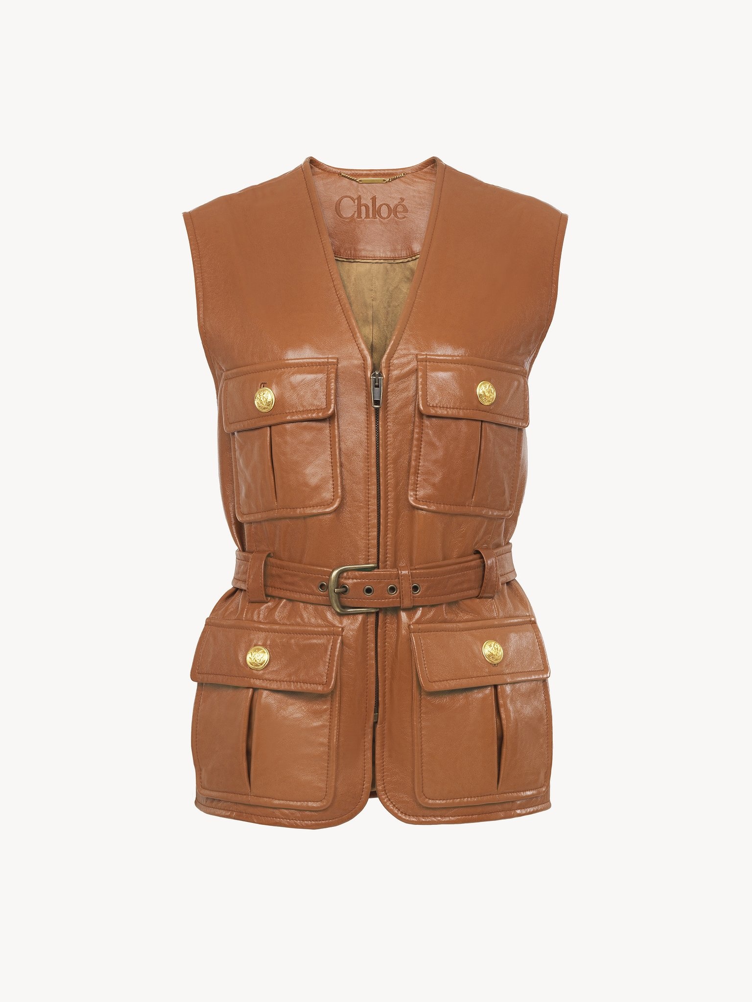 UTILITARIAN VEST IN SOFT LEATHER - 2