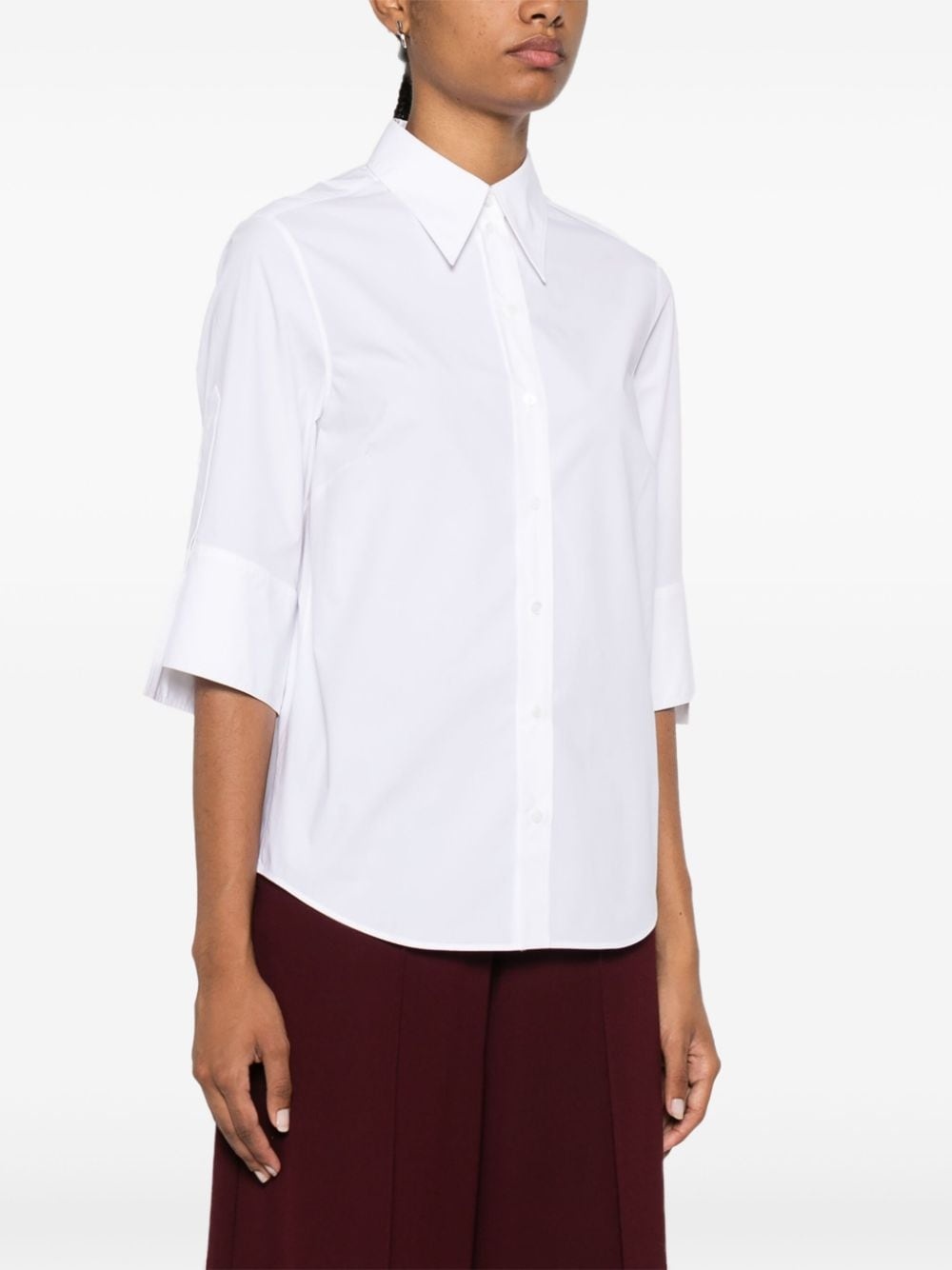 half-sleeves poplin blouse - 3