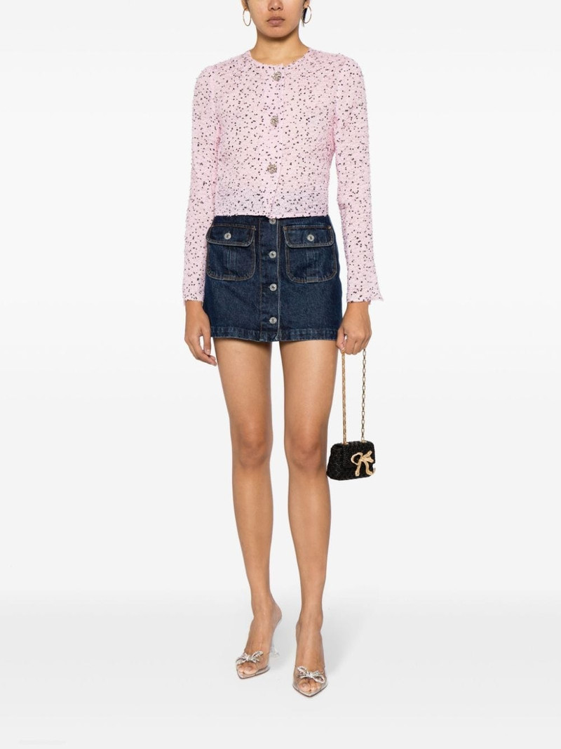 self-portrait Bow woven leather mini bag outlook