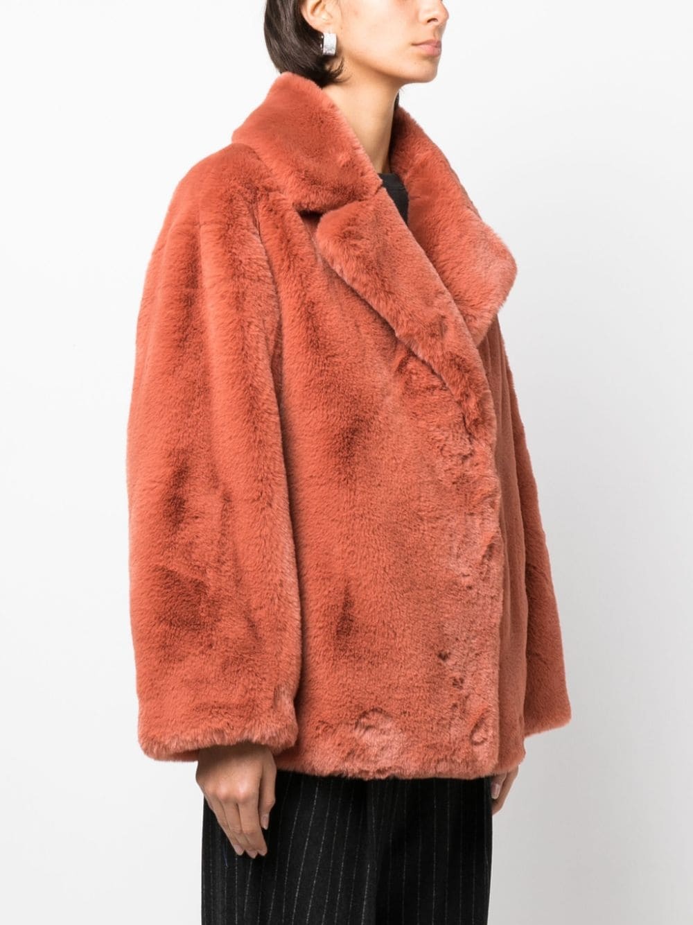 faux-fur notched-lapels jacket - 3