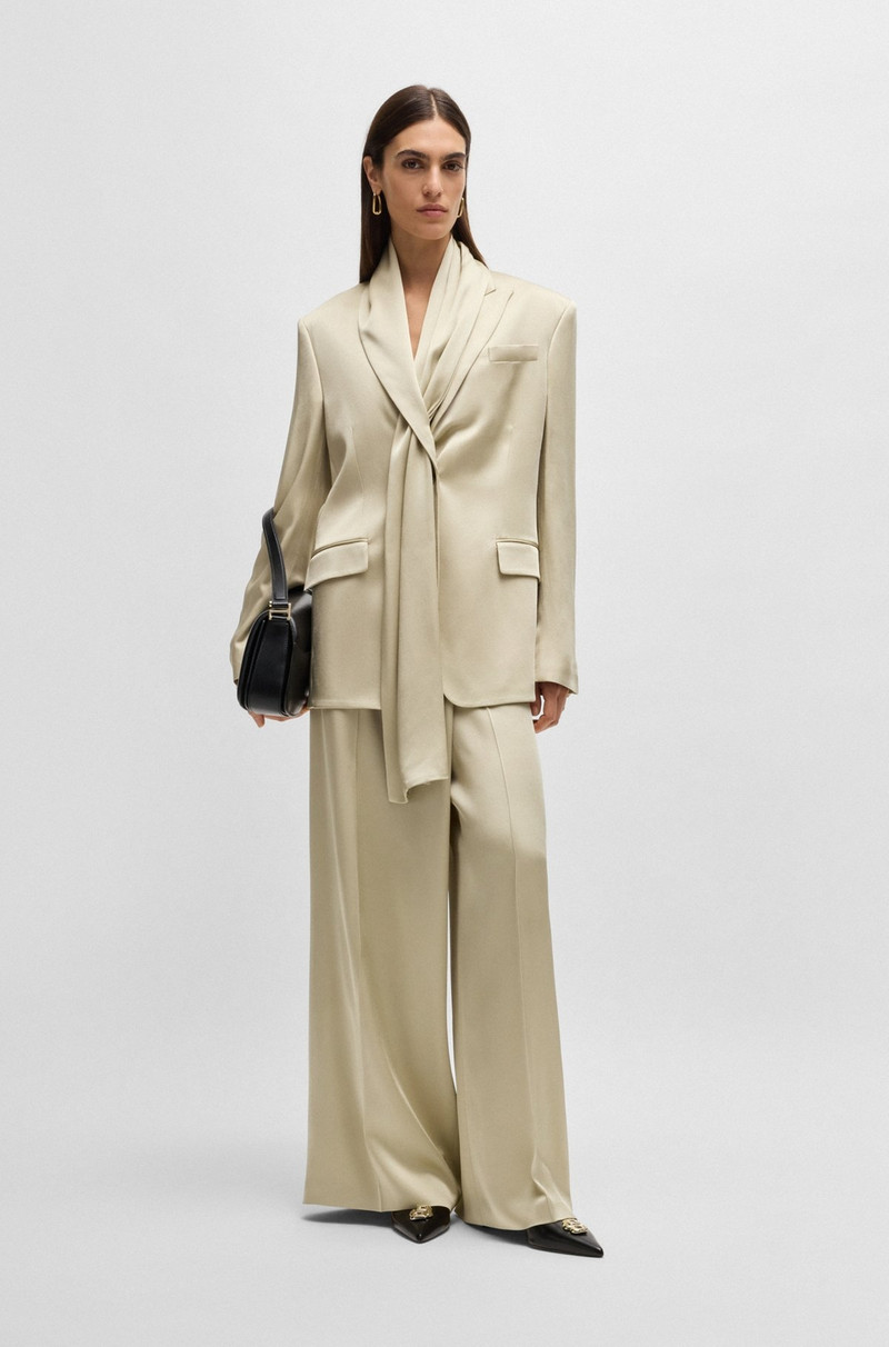 BOSS REGULAR-FIT JACKET IN SHINY FABRIC WITH SHAWL DETAIL outlook