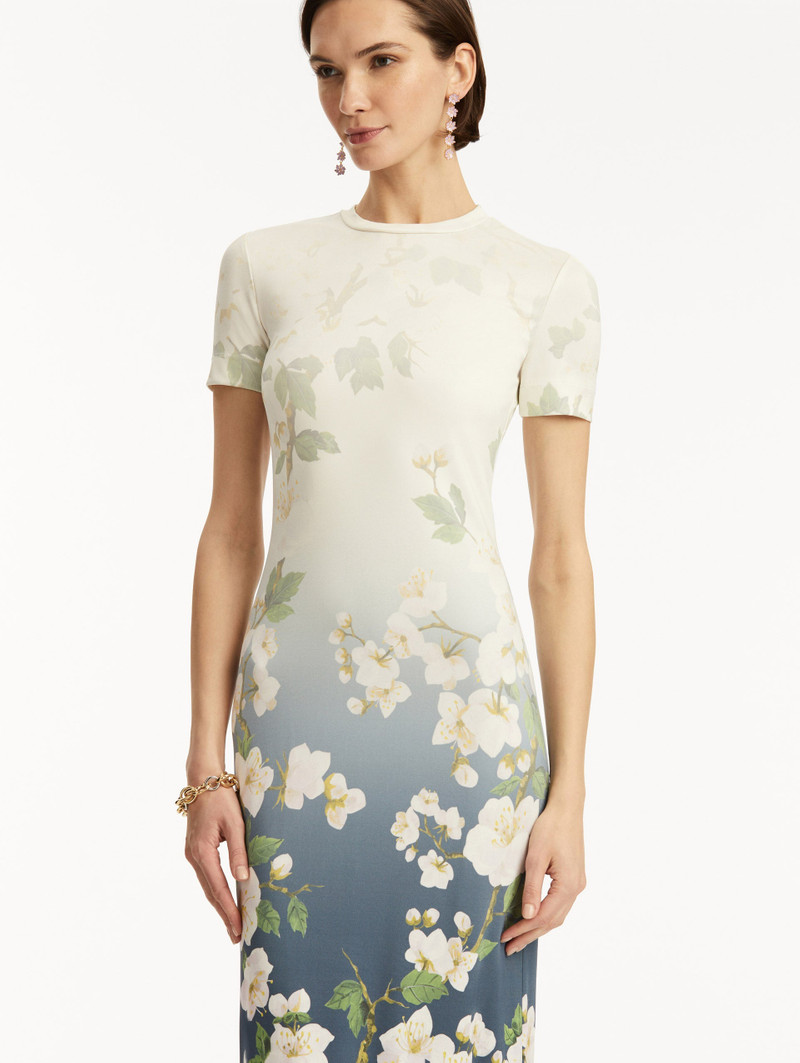 OMBRÉ CHERRY BLOSSOM JERSEY DRESS 5
