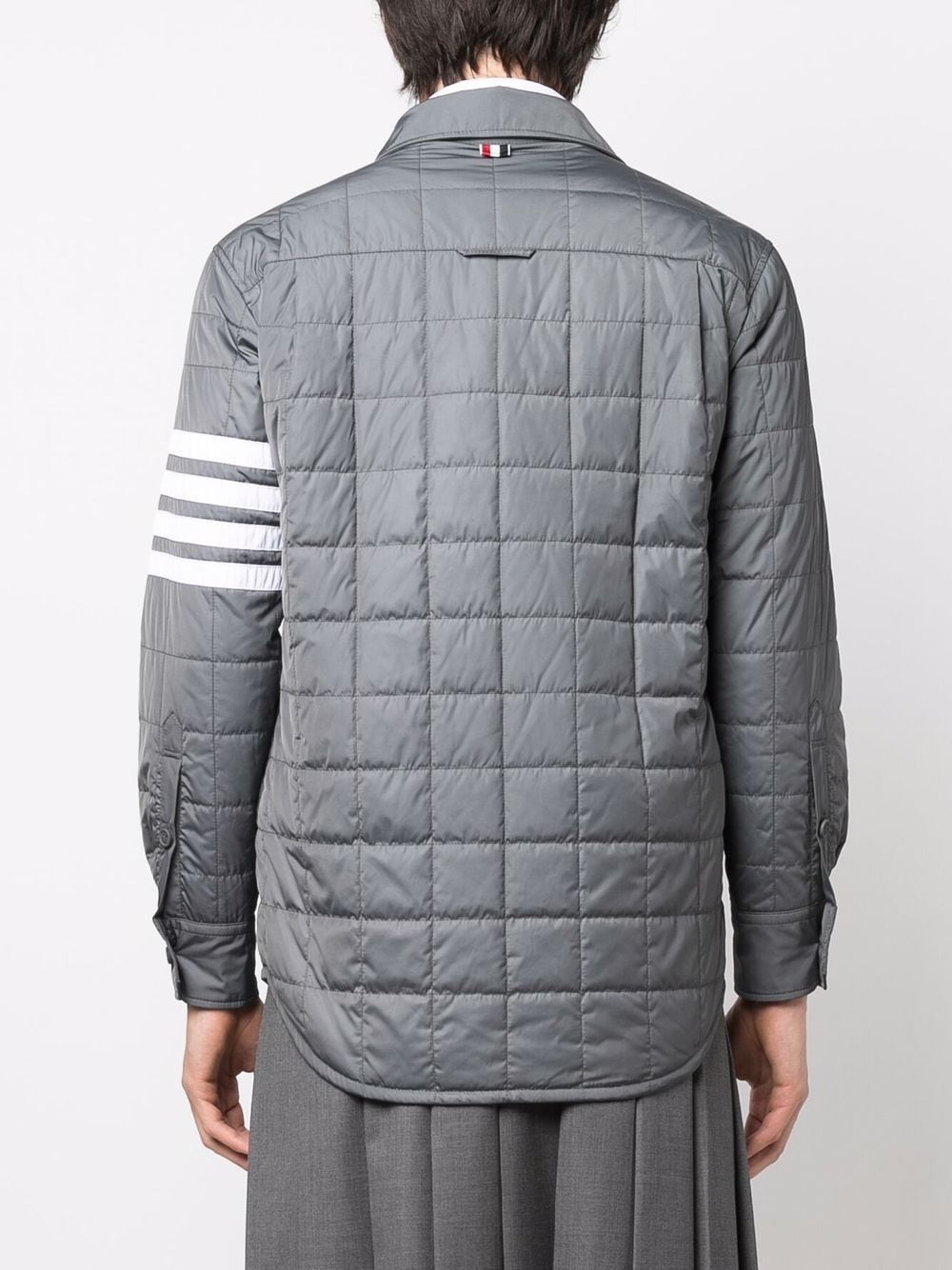 4-Bar stripe padded shirt jacket - 4