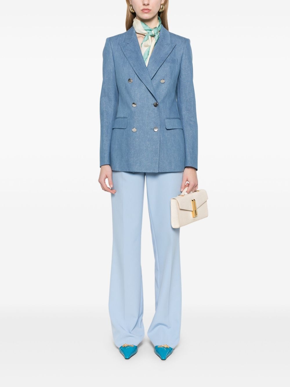 TAGLIATORE - Tagliatore Women Cotton Double-Breasted Jacket - 3