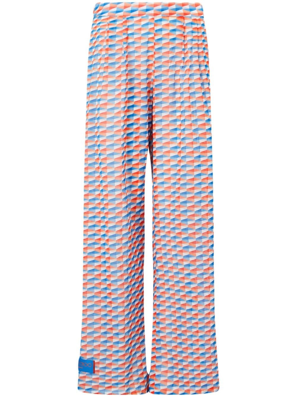 Laren geometric-print cotton trousers - 1