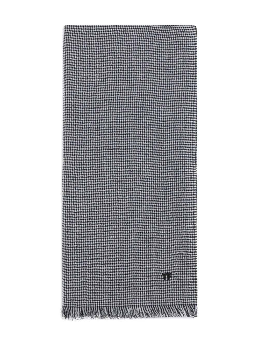 houndstooth fringed scarf - 2