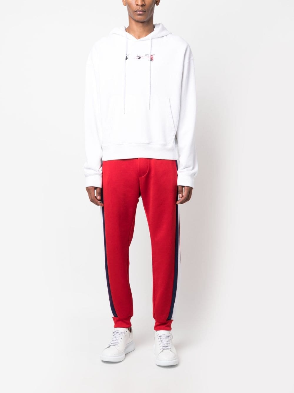 striped cotton-blend track pants - 2
