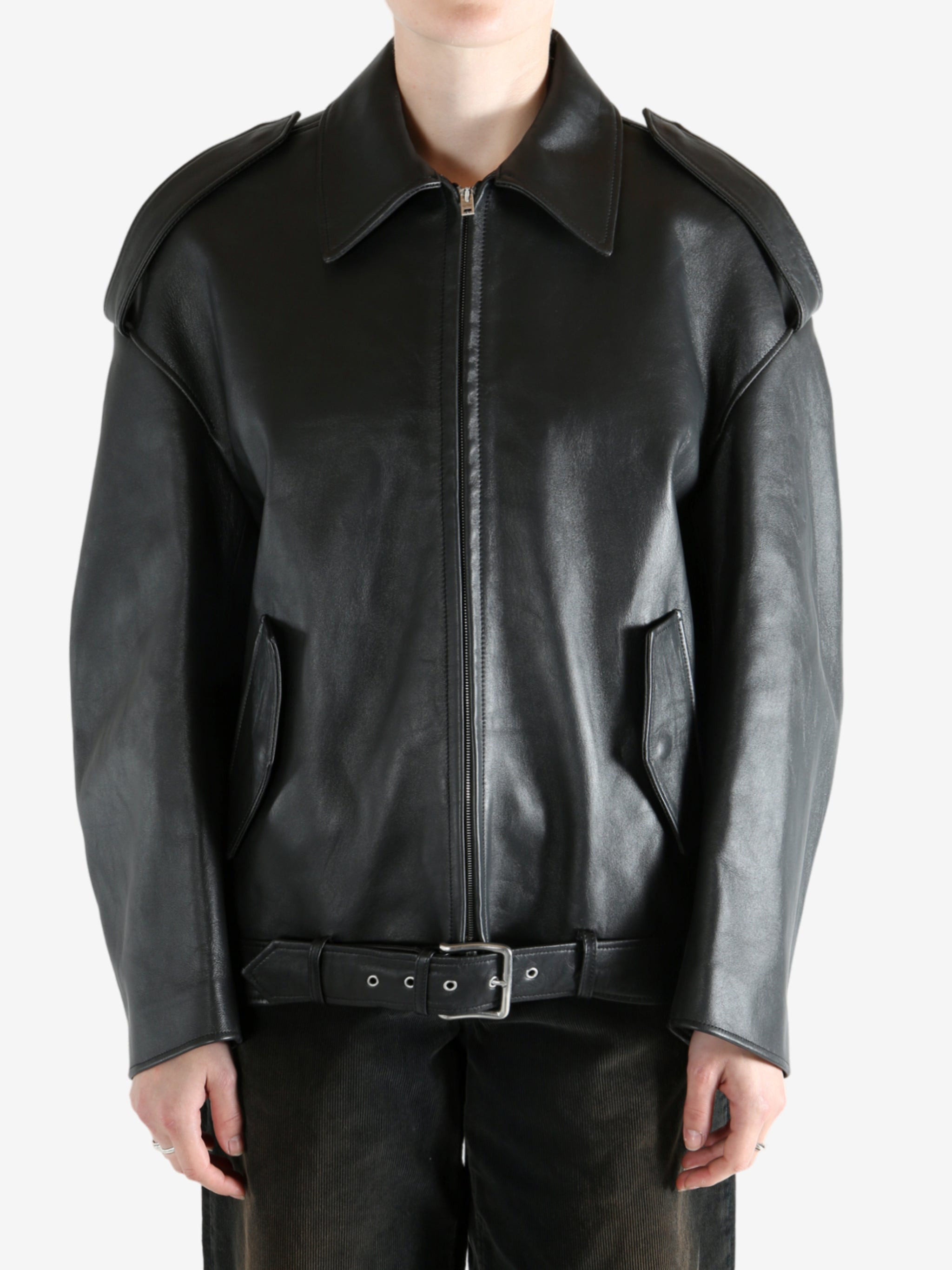 ACNE STUDIOS - Women Oversize Leather Jacket - 1