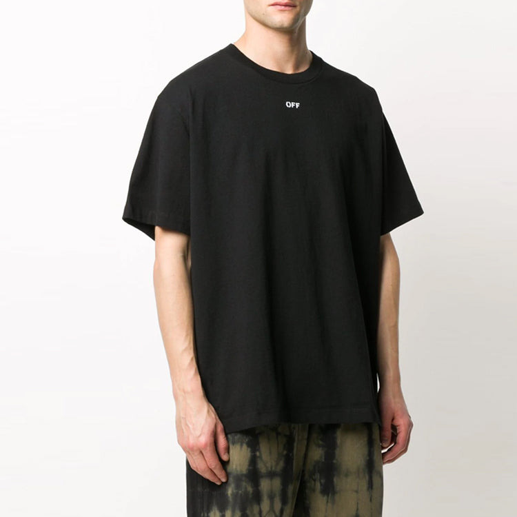 Off-White Splash Ink Arrow Round Neck Short Sleeve Black OMAA038E20JER0031001 - 4
