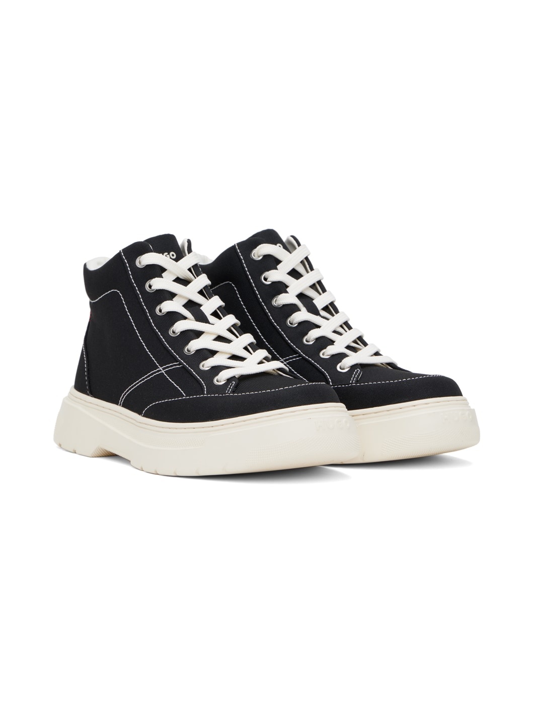 Black Stacked Logo Sneakers - 4