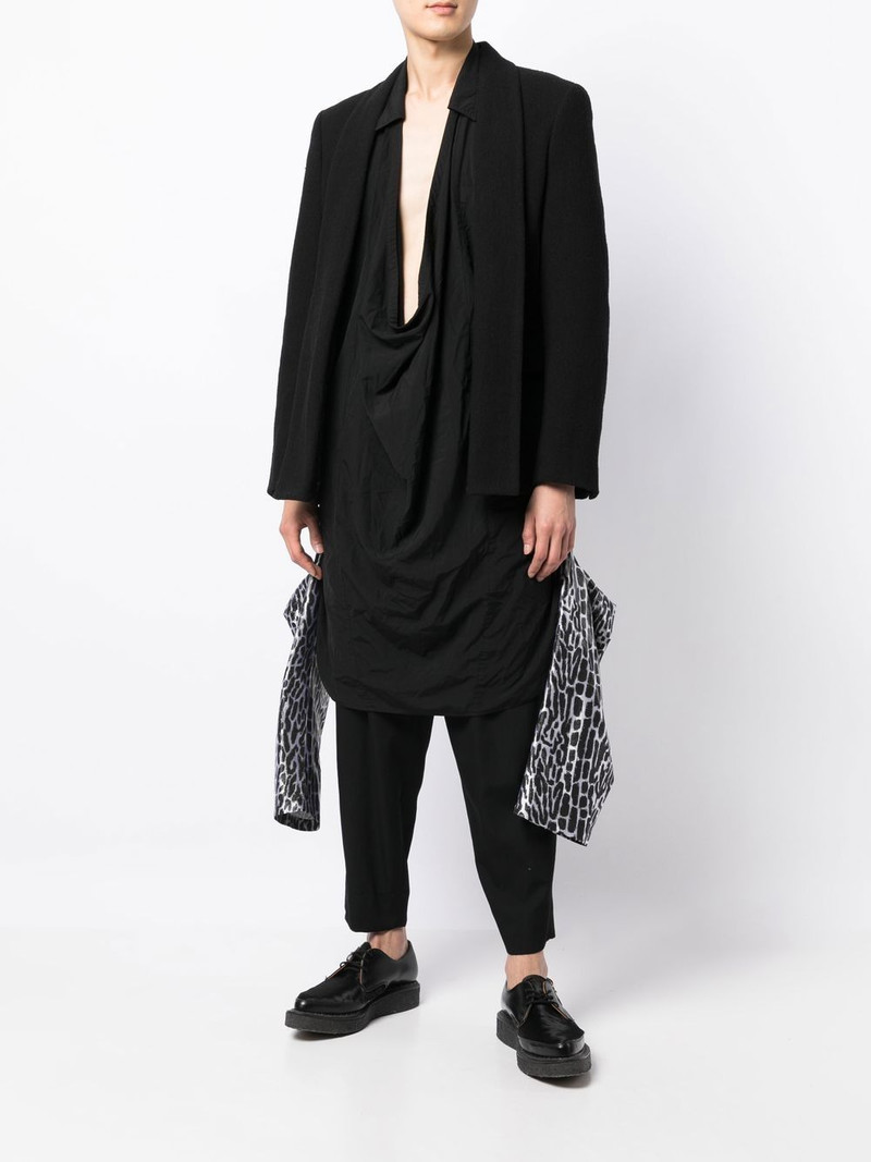 Comme des Garçons Homme Plus asymmetric-hem wool blazer outlook