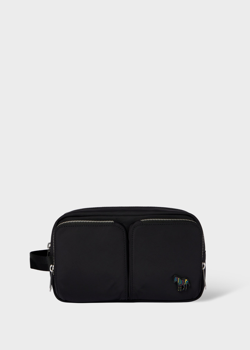 Recycled Polyester Black 'Zebra' Washbag 1