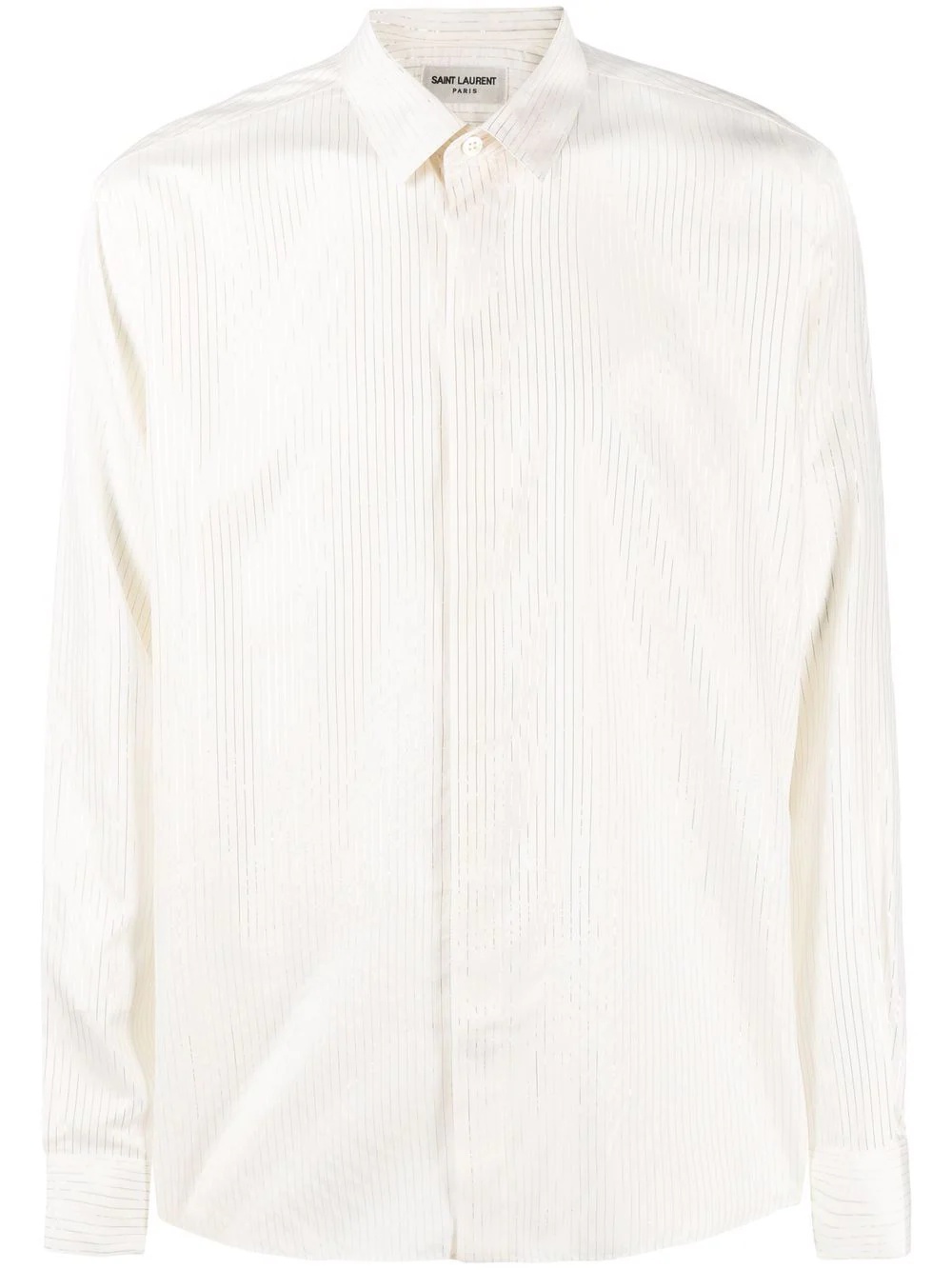 metallic pinstriped shirt - 1