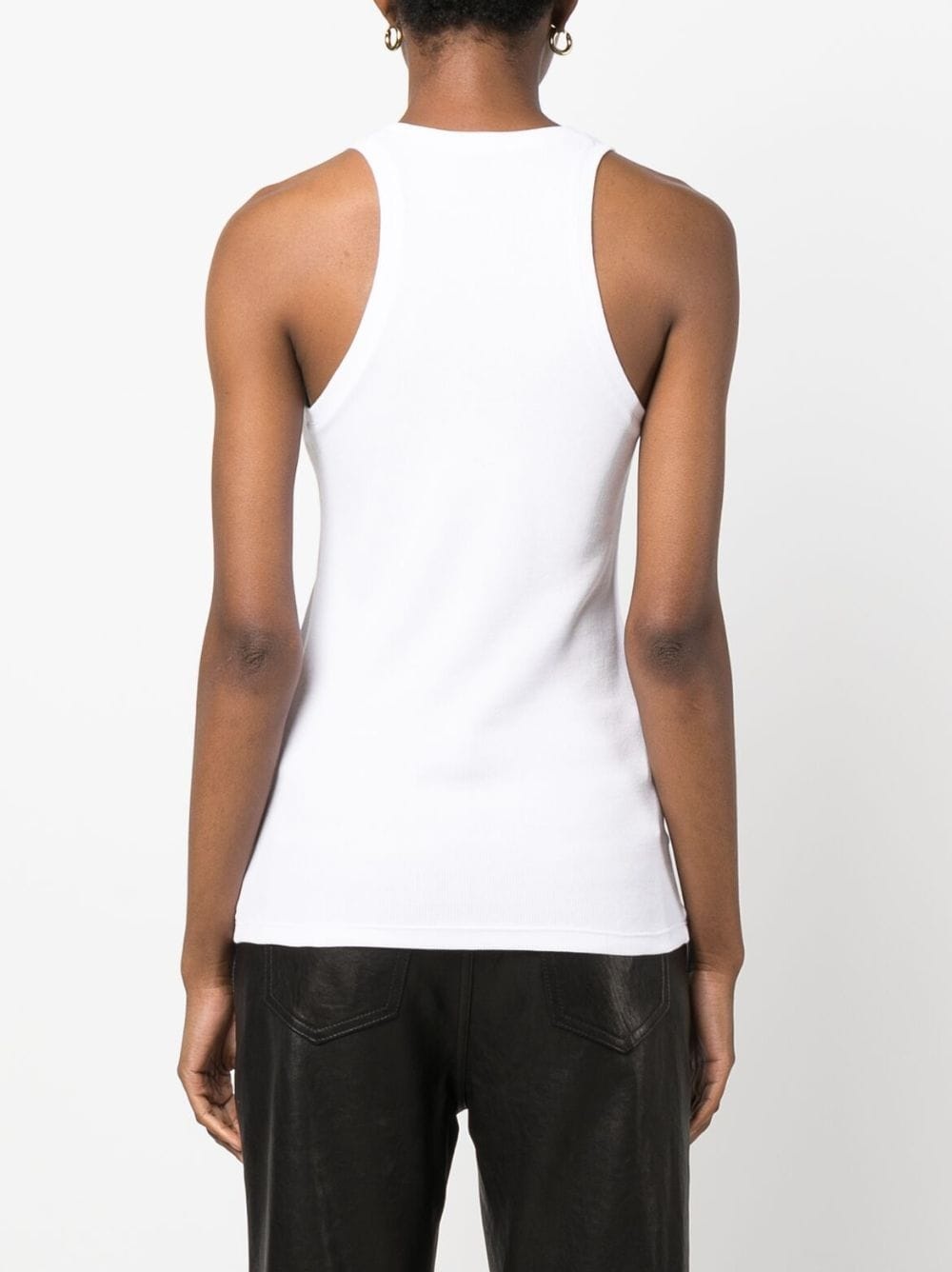 logo-print ribbed tank top - 4