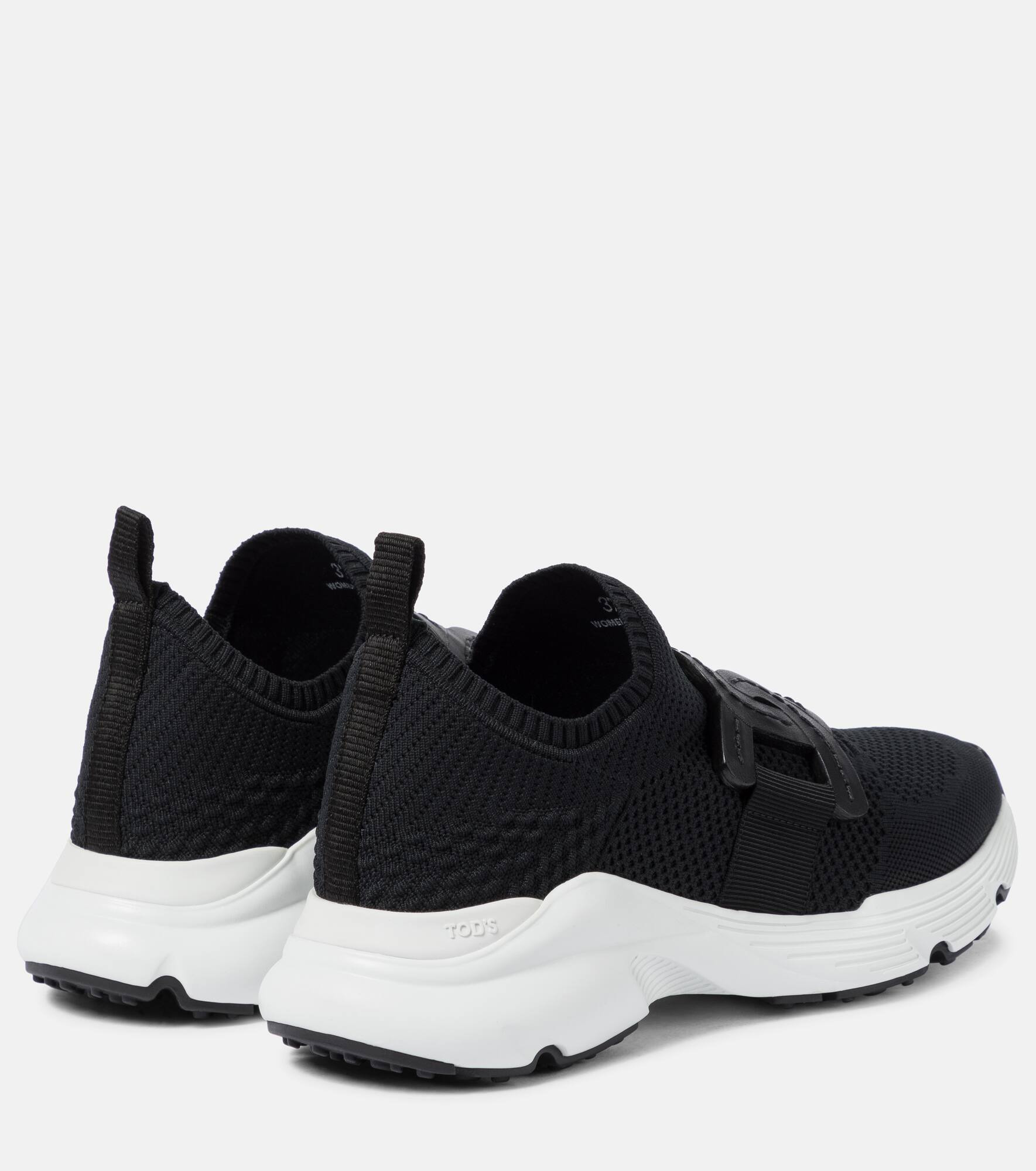 Leather-trimmed knit sneakers - 2