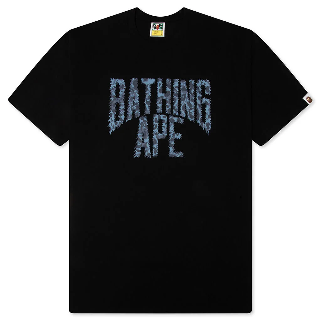 WILD LEOPARD PATTERN NYC LOGO TEE - BLACK/NAVY - 1