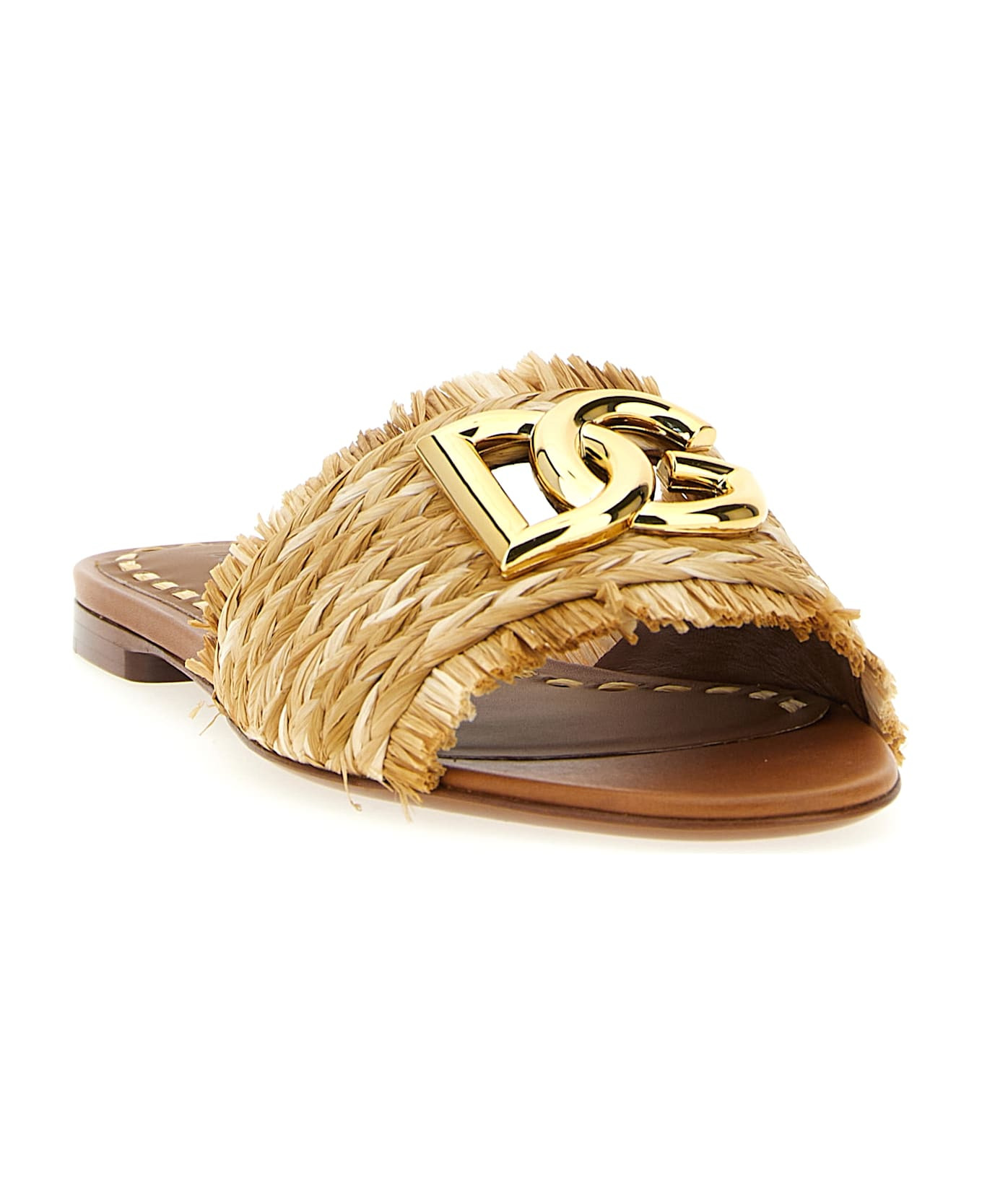Beige Raffia Braid Slipper - 2