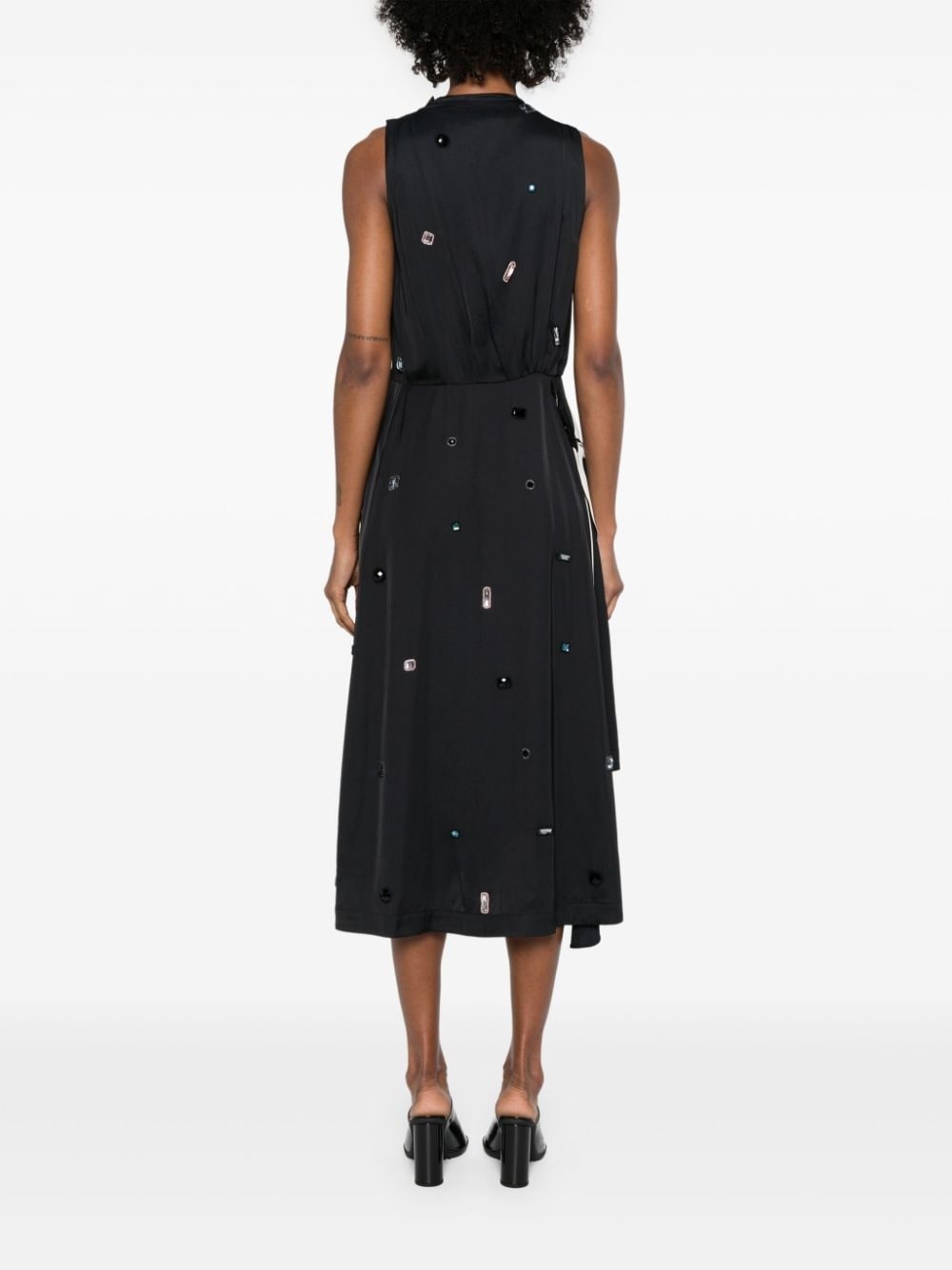 rhinestone-embellished asymmetric dress - 4