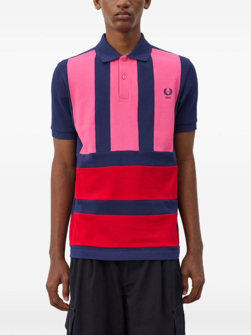 Comme des Garçons SHIRT x Ferd Perry striped short-sleeve polo shirt outlook