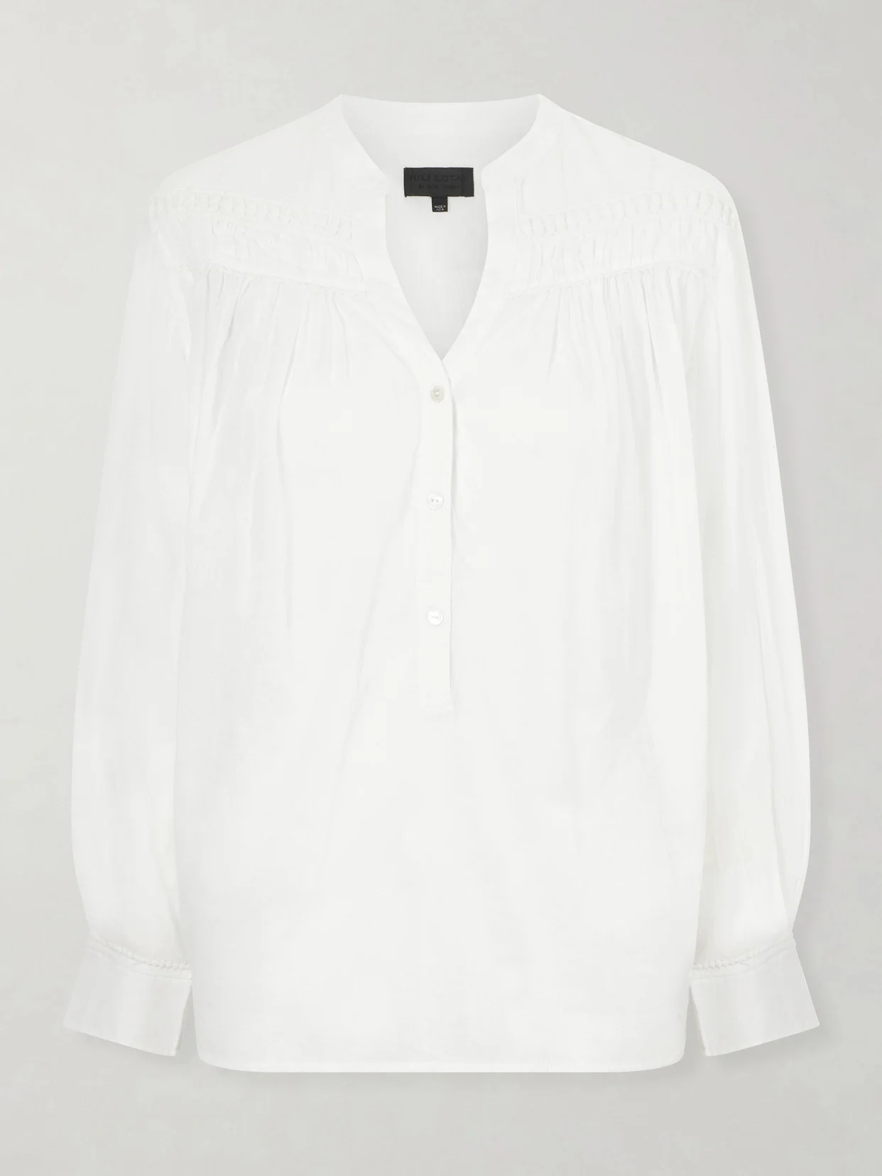 Clarys Embroidered Gathered Cotton-voile Blouse - 1