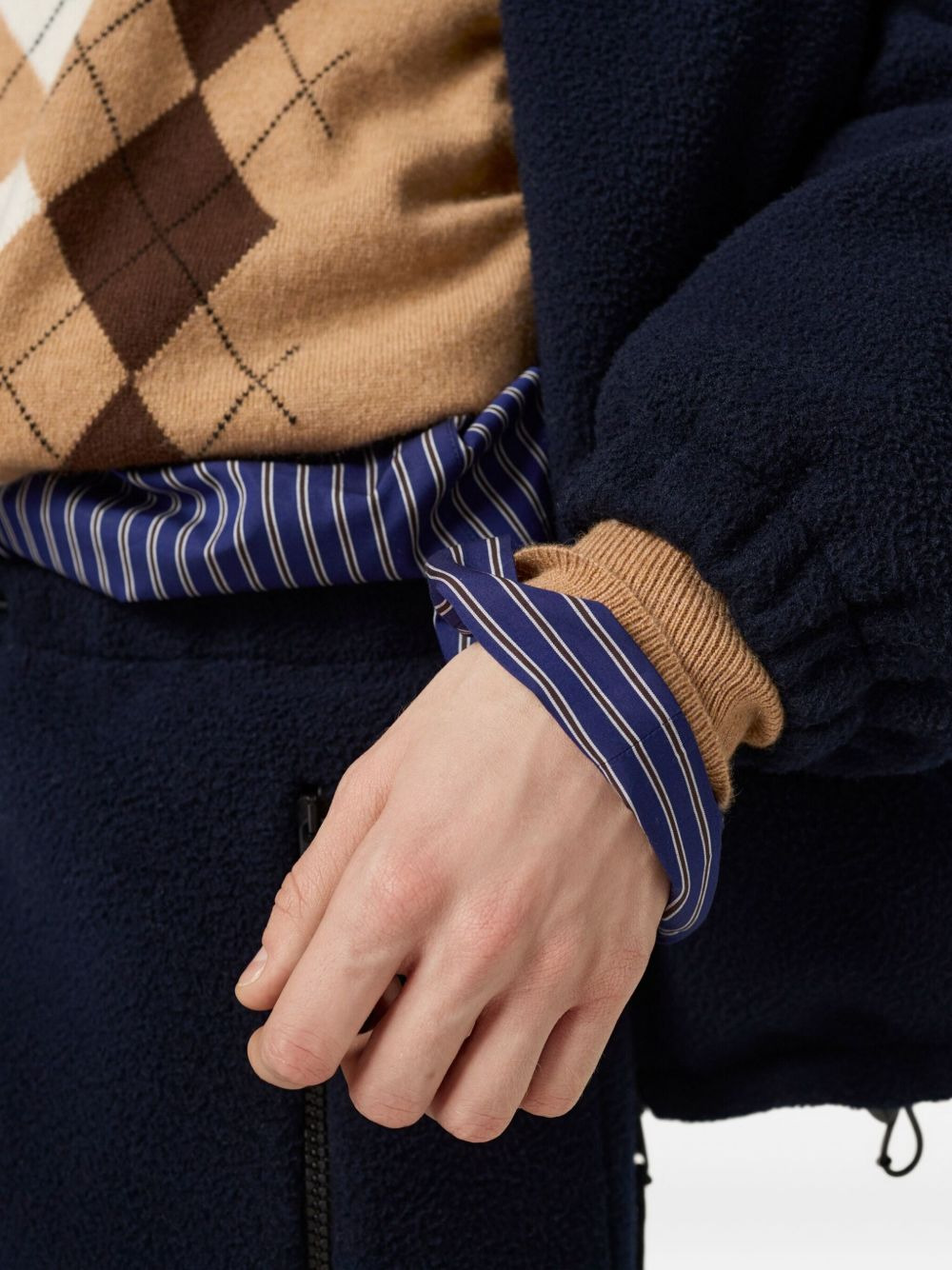 argyle three-button polo sweater - 5